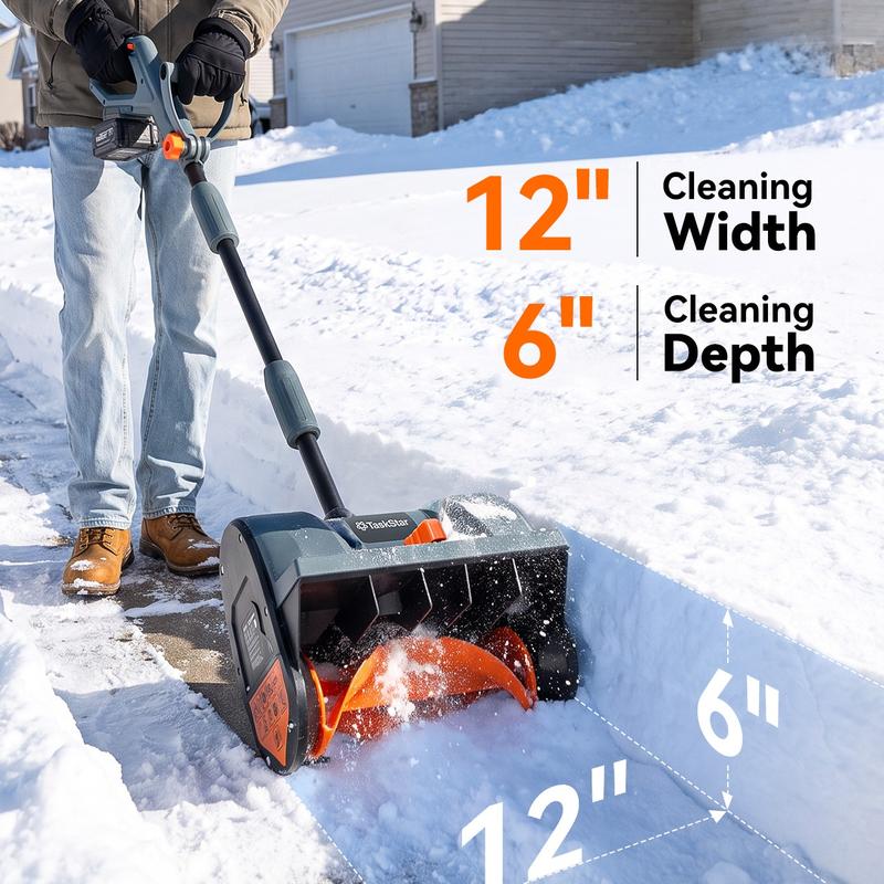 40V Cordless Snow Shovel with 2 Batteries – 16