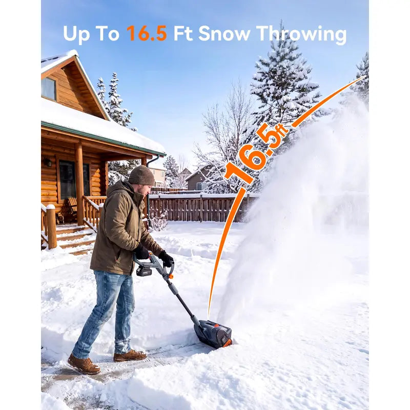 40V Cordless Snow Shovel with 2 Batteries – 16
