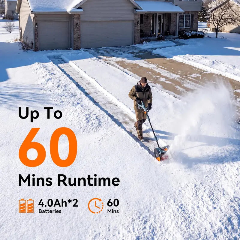 40V Cordless Snow Shovel with 2 Batteries – 16